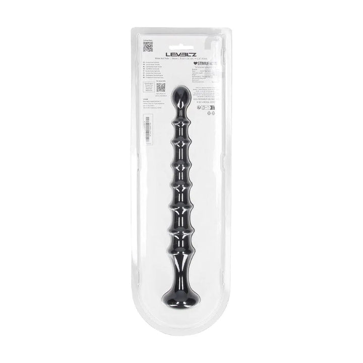 LEVELZ Ribbed Silicone Flared Anal Probe - Black