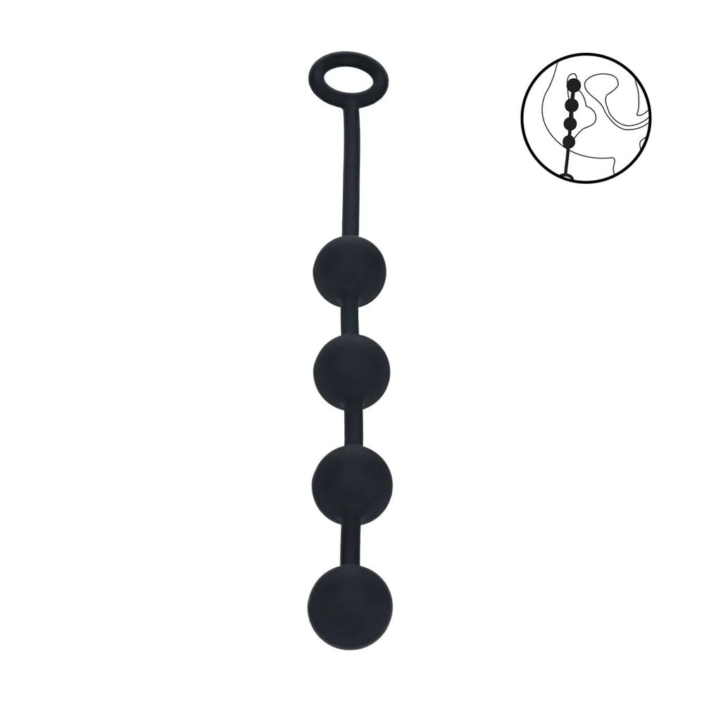 LEVELZ Round Silicone Medium Anal Balls - Black