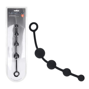 LEVELZ Curved Silicone Anal Beads - Black 