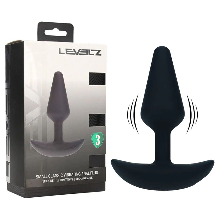 LEVELZ Classic Vibrating Small Silicone Anal Plug - Black