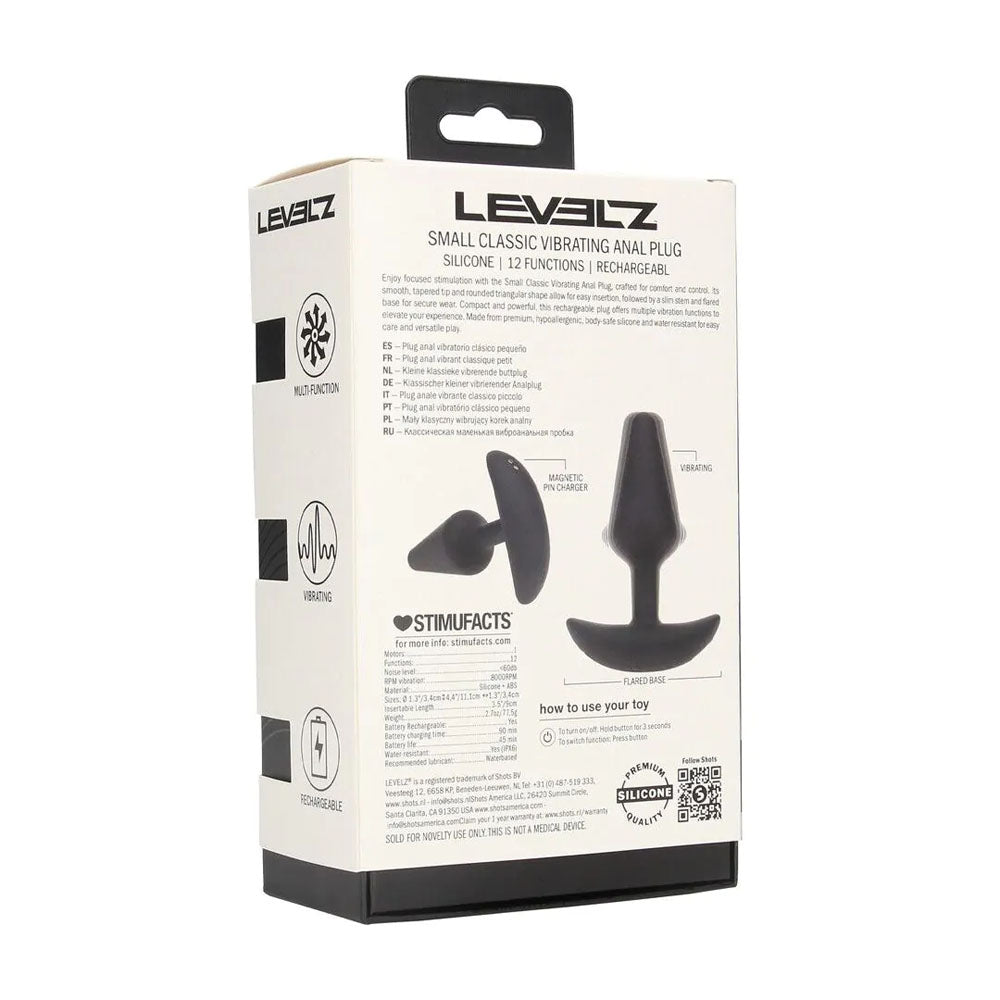 LEVELZ Classic Vibrating Small Silicone Anal Plug - Black