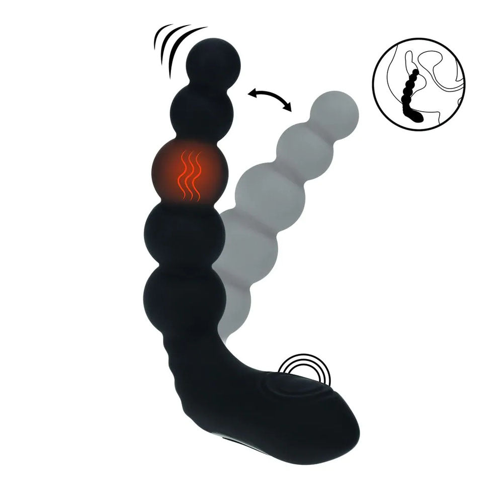 LEVELZ Beaded Heating + Vibrating Prostate Massager - Black