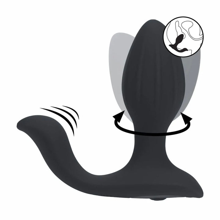 LEVELZ Vibrating & Rotating Anal Plug with Ball Stimulator - Black