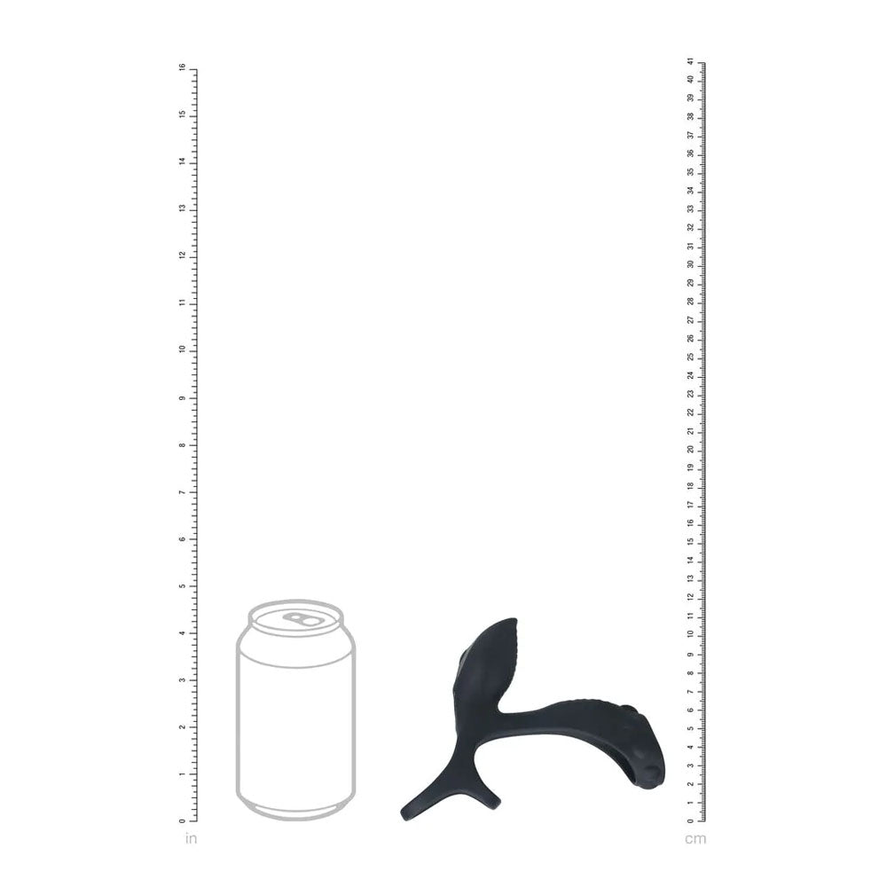 LEVELZ Vibrating Cock & Ball Ring with Shaft Loop - Black