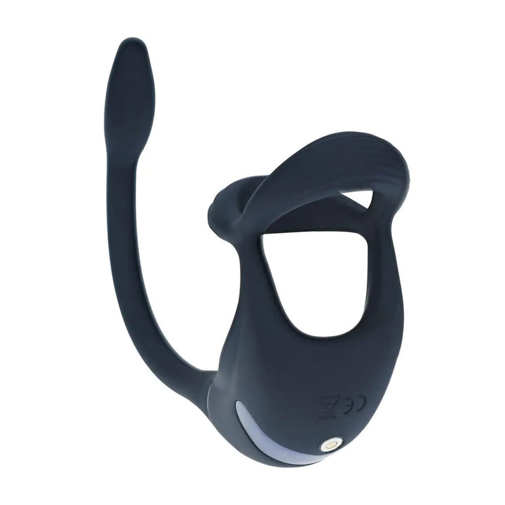 LEVELZ Remote Controlled Vibrating TriO Cock Ring with Prostate Stimulator - Black