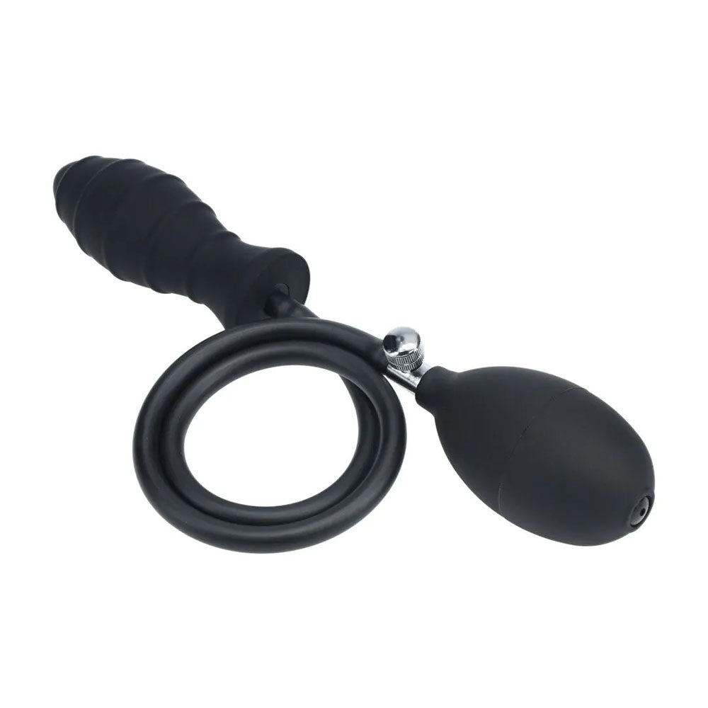 LEVELZ Ribbed Inflatable Anal Plug - Black