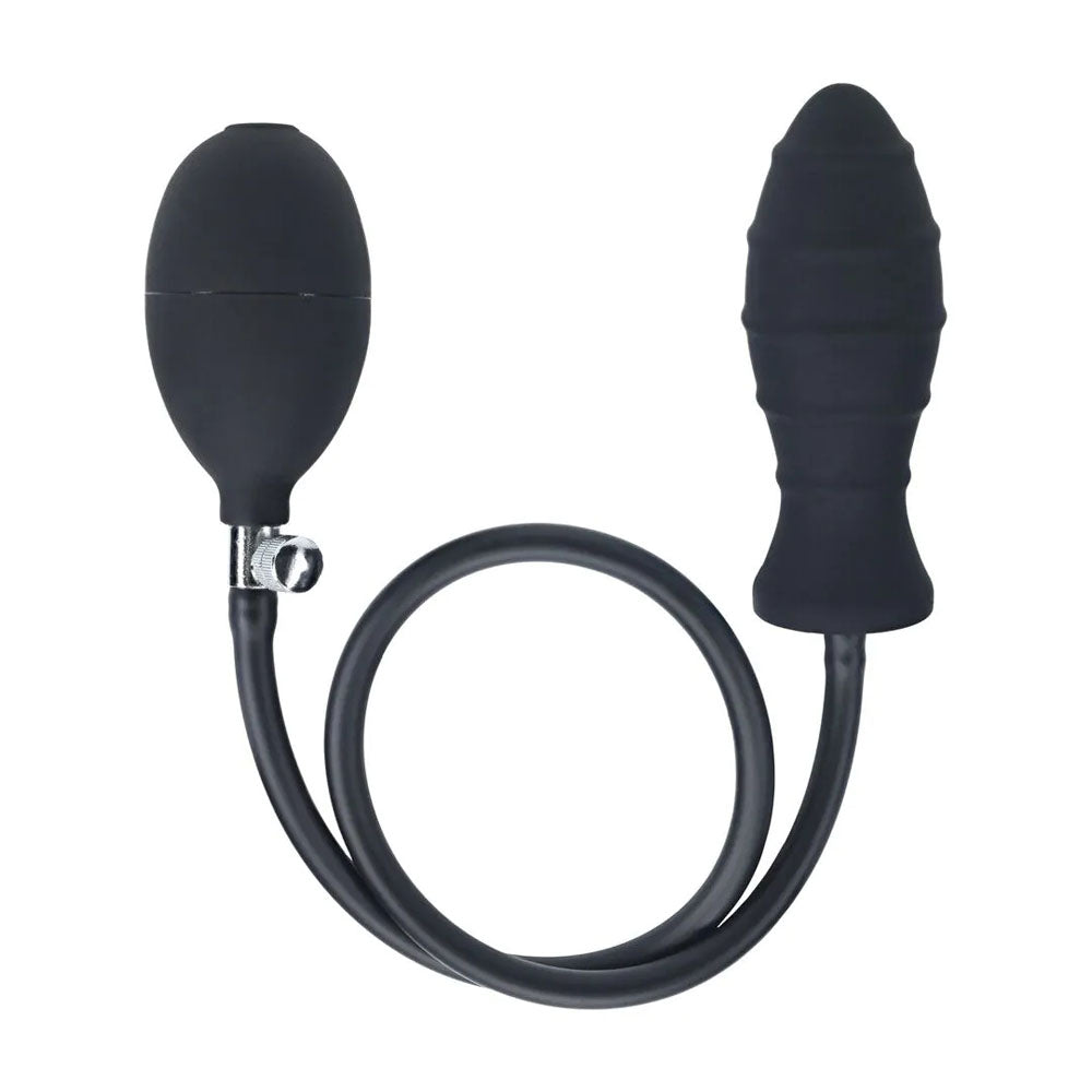LEVELZ Ribbed Inflatable Anal Plug - Black