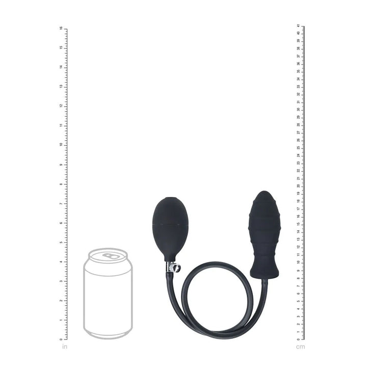 LEVELZ Ribbed Inflatable Anal Plug - Black