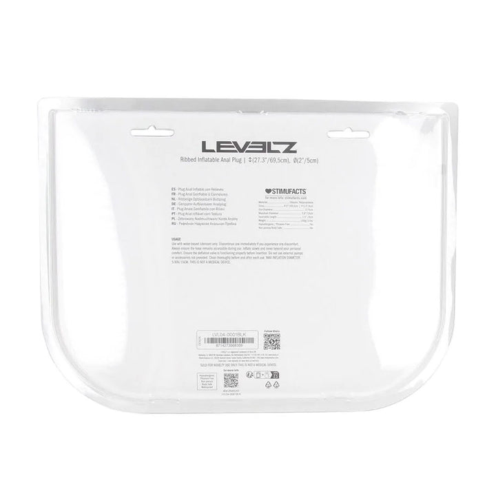 LEVELZ Ribbed Inflatable Anal Plug - Black