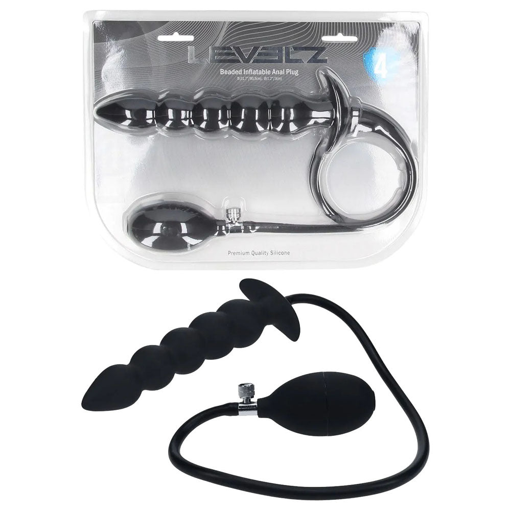 LEVELZ Beaded Inflatable Anal Plug - Black