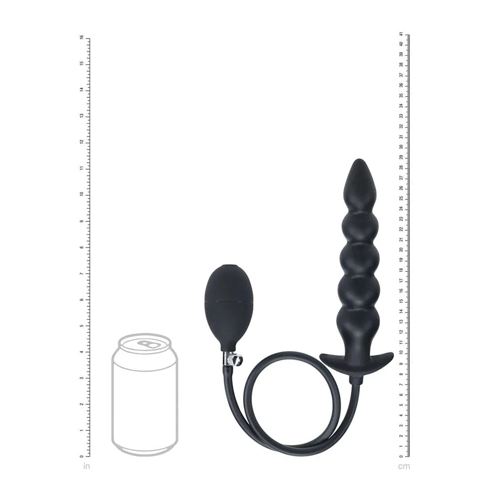 LEVELZ Beaded Inflatable Anal Plug - Black