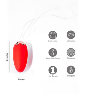 Maia Shortcake - Vibrating Egg with Wireless Remote  - Red