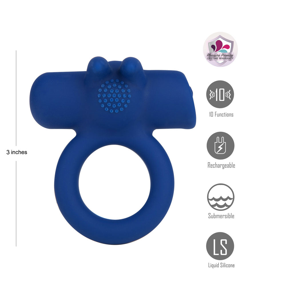 Maia Huxley Strong Vibrating Cock Ring - Blue