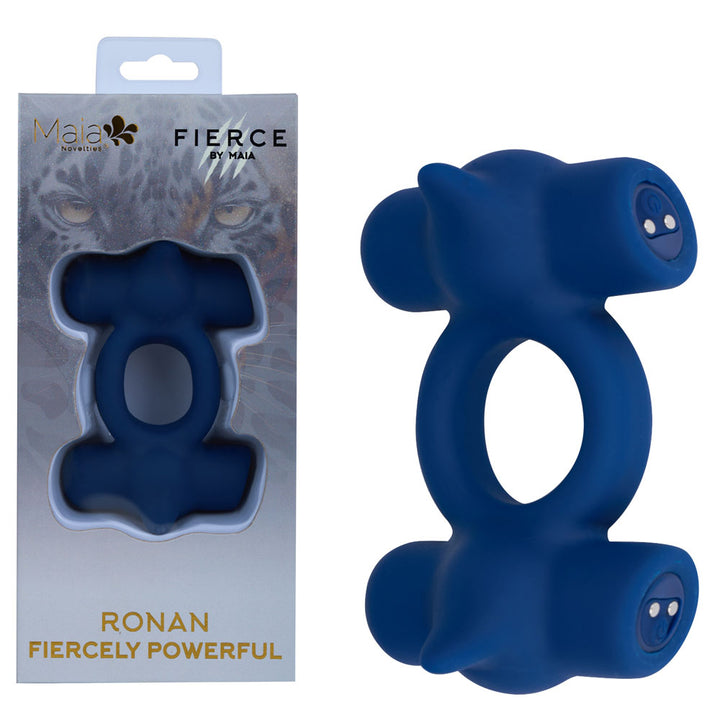 Maia Ronin Dual Vibrating Cock Ring - Blue