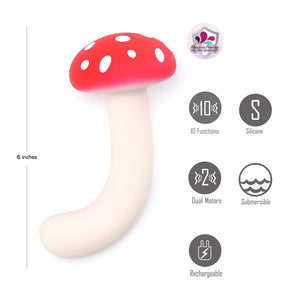 Maia ALICE - Red/White Dual Vibrating Mushroom
