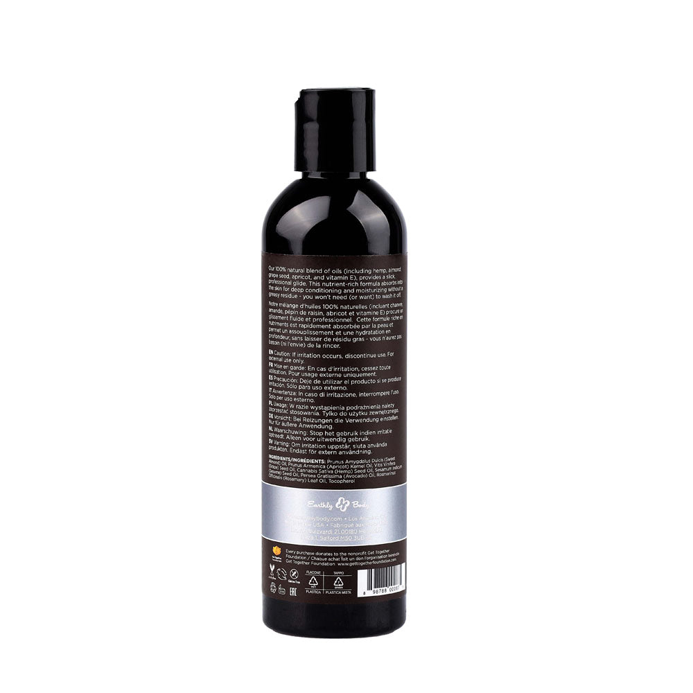 Earthy Body Hemp Seed Massage & Body Oil 237ml  - Unscented