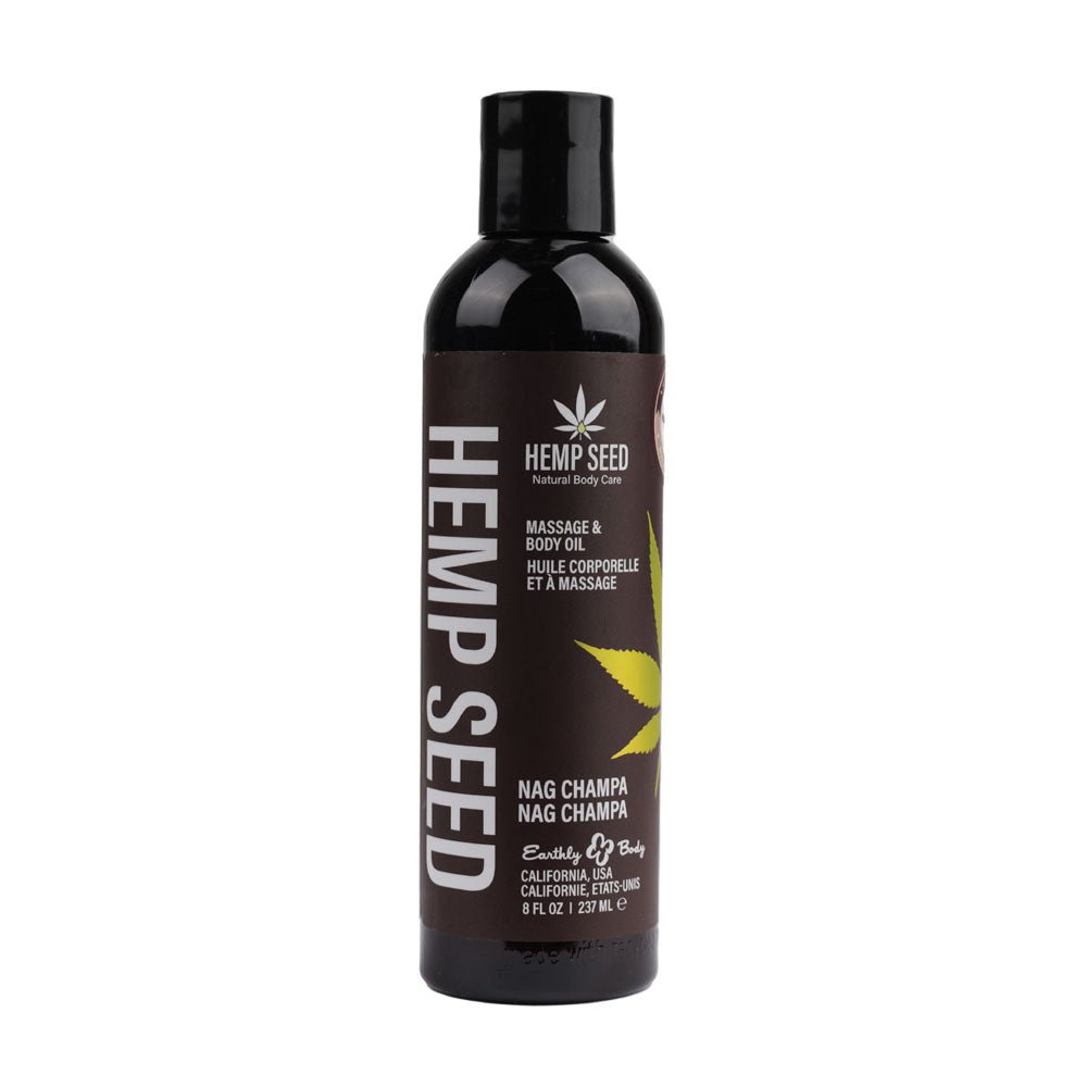 Earthly Body Hemp Seed Massage & Body Oil - Nag Champa Scent