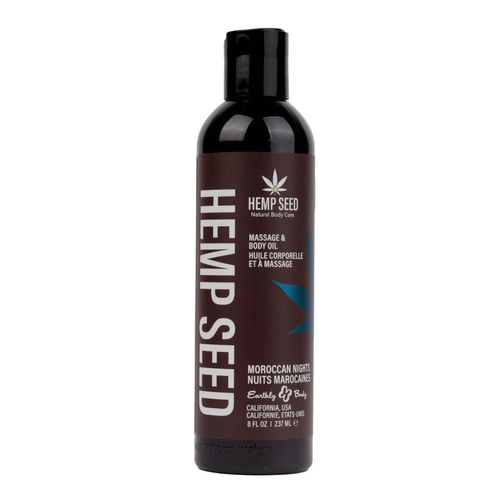 Earthly Body Hemp Seed Massage & Body Oil 237ml - Moroccan Nights Scent