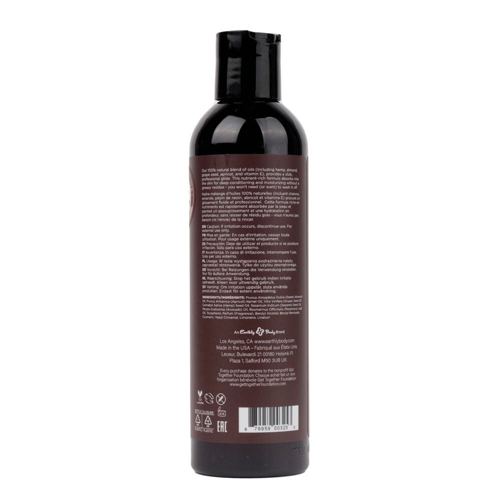 Earthly Body Hemp Seed Massage & Body Oil 237ml - Moroccan Nights Scent