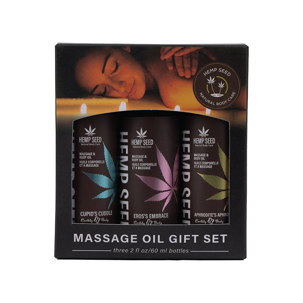 Hemp Seed Massage Oil Trio Gift Set - 3 Pack