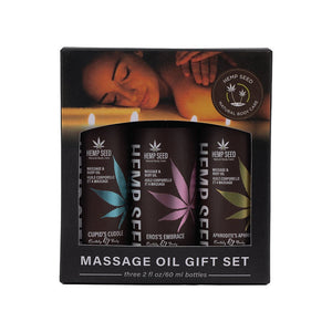 Earthly Body Hemp Seed Massage Oil Trio Gift Set - 3 Pack