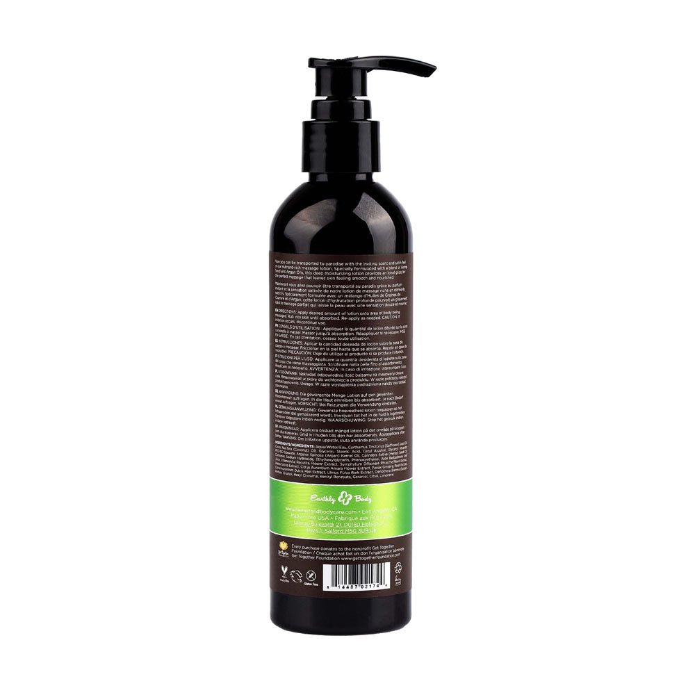 Earthly Body Hemp Seed Massage Lotion 237ml - Naked In The Woods
