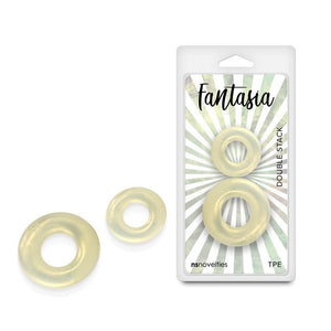 Fantasia Double Stack Cock Rings - Amber - 2 Sizes