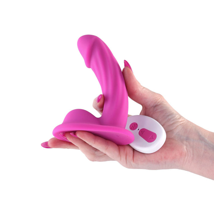 Colours Curve - Vibrating 5 Inch Dildo with Wireless Remote - Pink