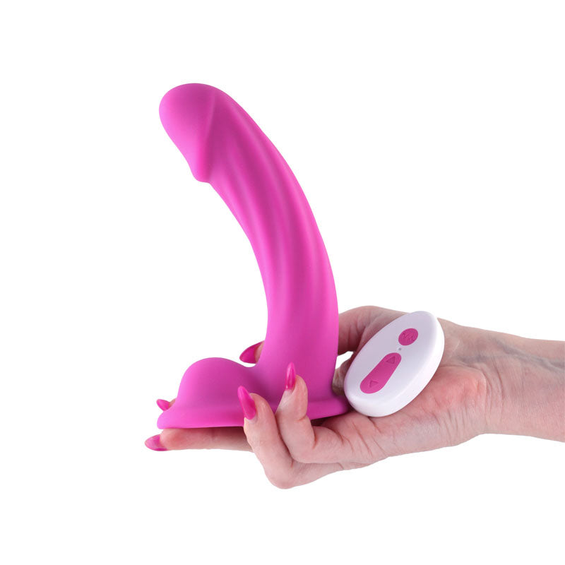 Colours Curve - Vibrating 6 Inch Dildo with Wireless Remote - Pink