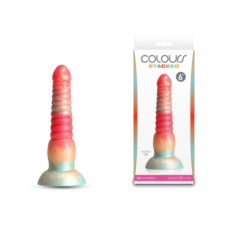 Colours Stacked 6 Inch Fantasy Dildo - Red/Gold