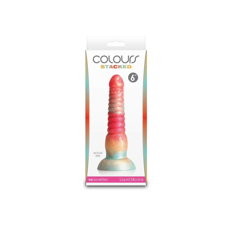 Colours Stacked 6 Inch Fantasy Dildo - Red/Gold