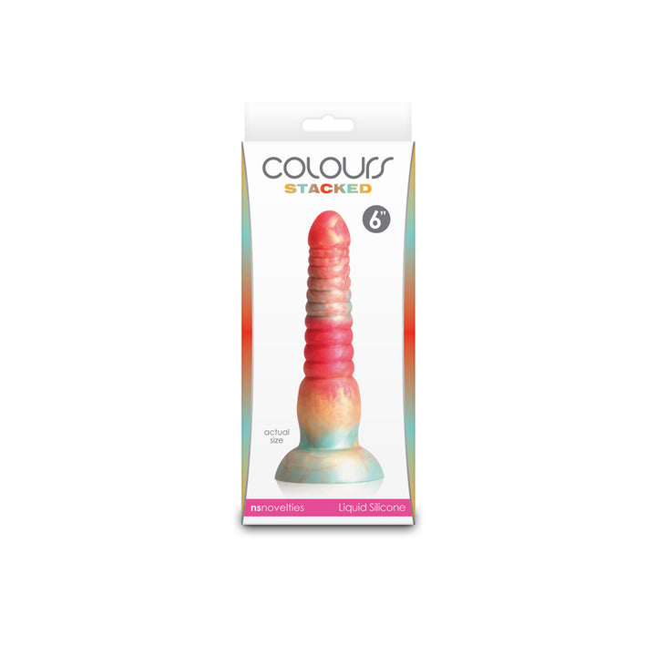 Colours Stacked 6 Inch Fantasy Dildo - Red/Gold