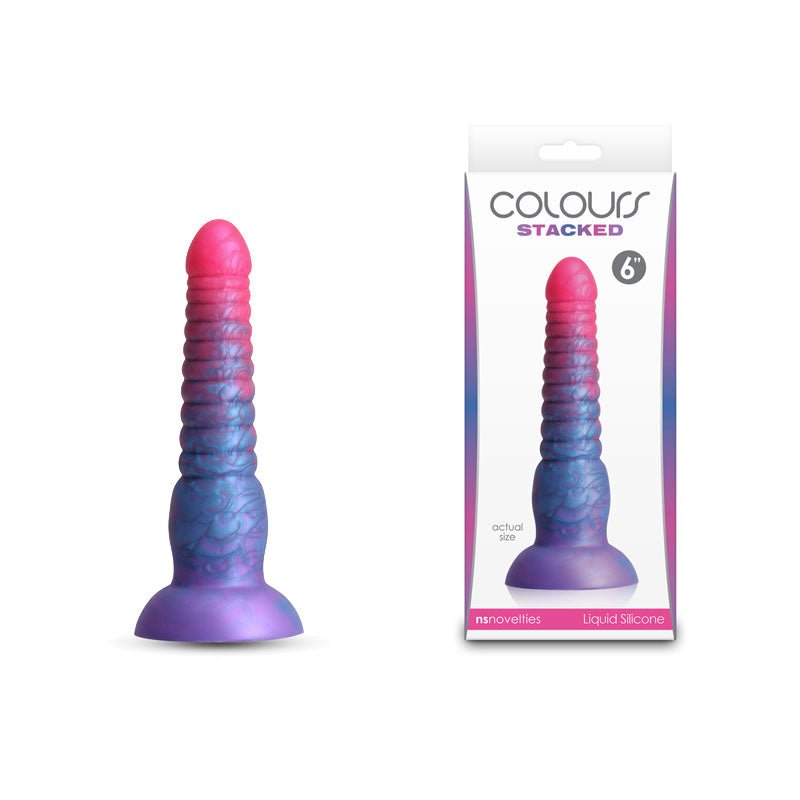 Colours Stacked 6 Inch Fantasy Dildo - Pink/Blue