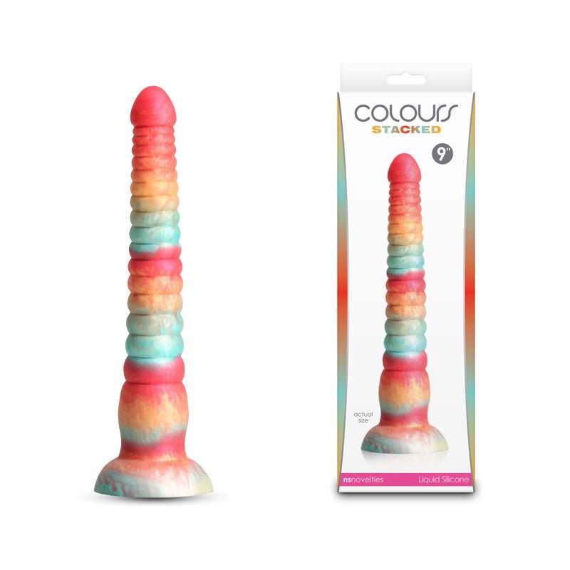 Colours Stacked 9 Inch Fantasy Dildo - Red/Gold