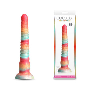 Colours Stacked 9 Inch Fantasy Dildo - Red/Gold