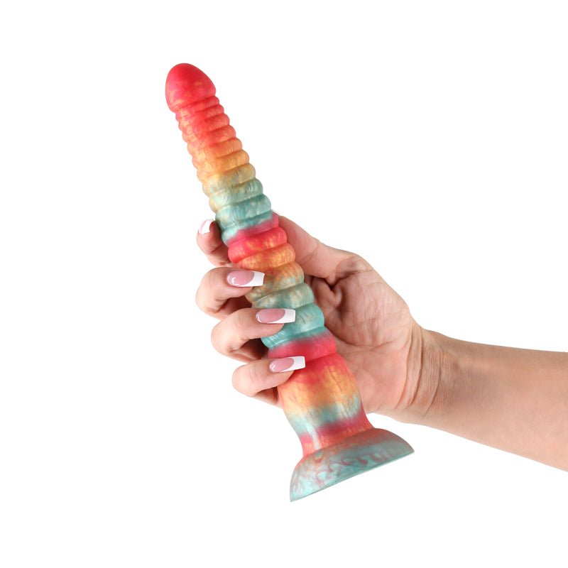 Colours Stacked 9 Inch Fantasy Dildo - Red/Gold