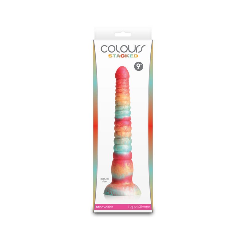 Colours Stacked 9 Inch Fantasy Dildo - Red/Gold
