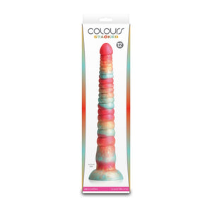 Colours Stacked 12 Inch Fantasy Dildo - Multi-Coloured