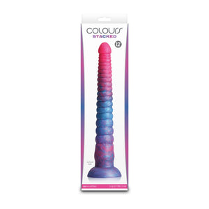 Colours Stacked 12 Inch Fantasy Dildo - Pink/Blue