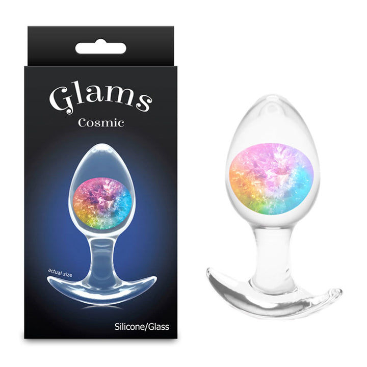 Glams Cosmic Medium Butt Plug - Rainbow