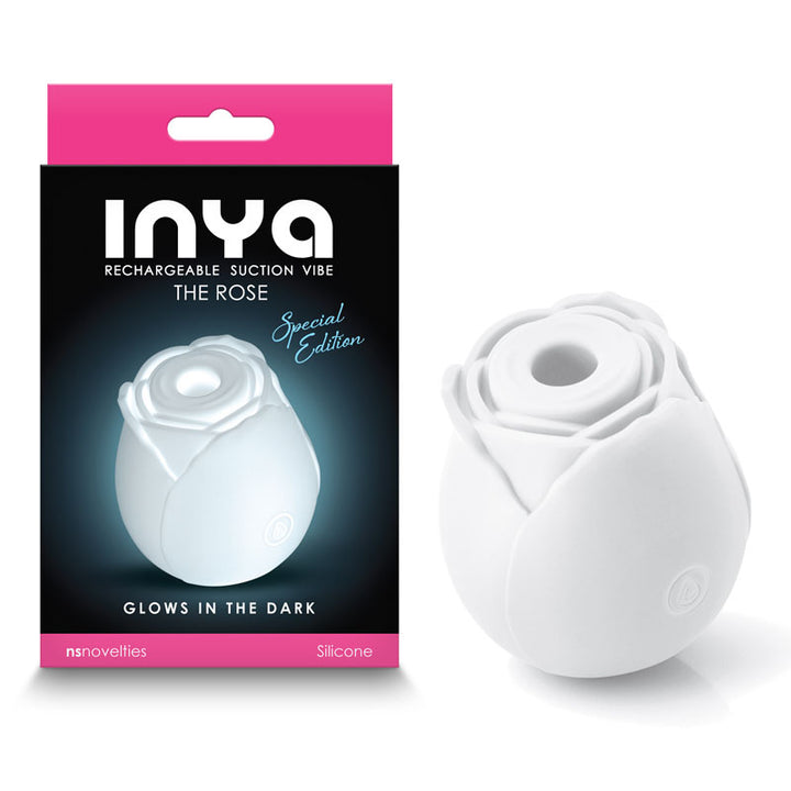 InYa The Rose - Glow In The Dark Clitoral Air Pulsation Stimulator - White