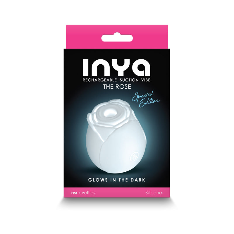 InYa The Rose - Glow In The Dark Clitoral Air Pulsation Stimulator - White