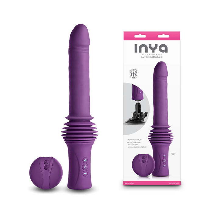 InYa Super Stroker - Thrusting Vibrator With Remote Control & Stand - Purple
