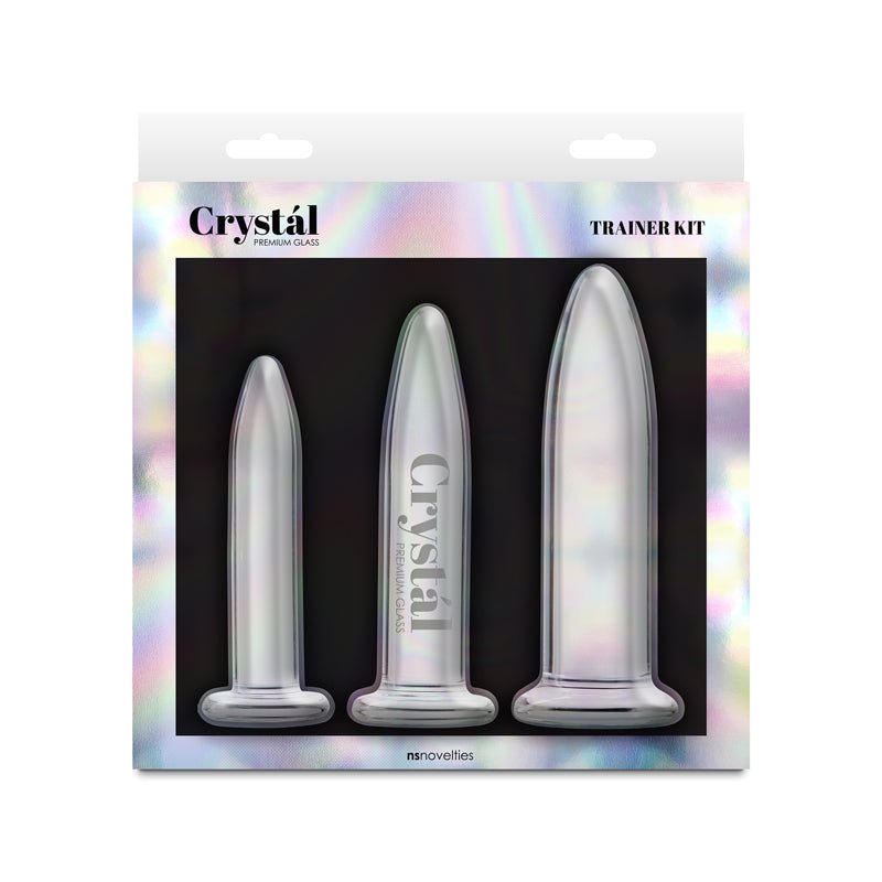 Crystal Clear Glass Anal Plugs Trainer Kit