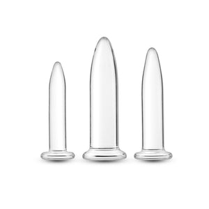 Crystal Clear Glass Anal Plugs Trainer Kit