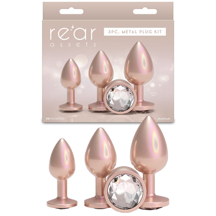 Rear Assets Butt Plugs Anal  Trainer Kit - Iridescent Champagne