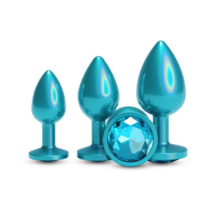 Rear Assets Butt Plugs Anal Trainer Kit - Iridescent Teal
