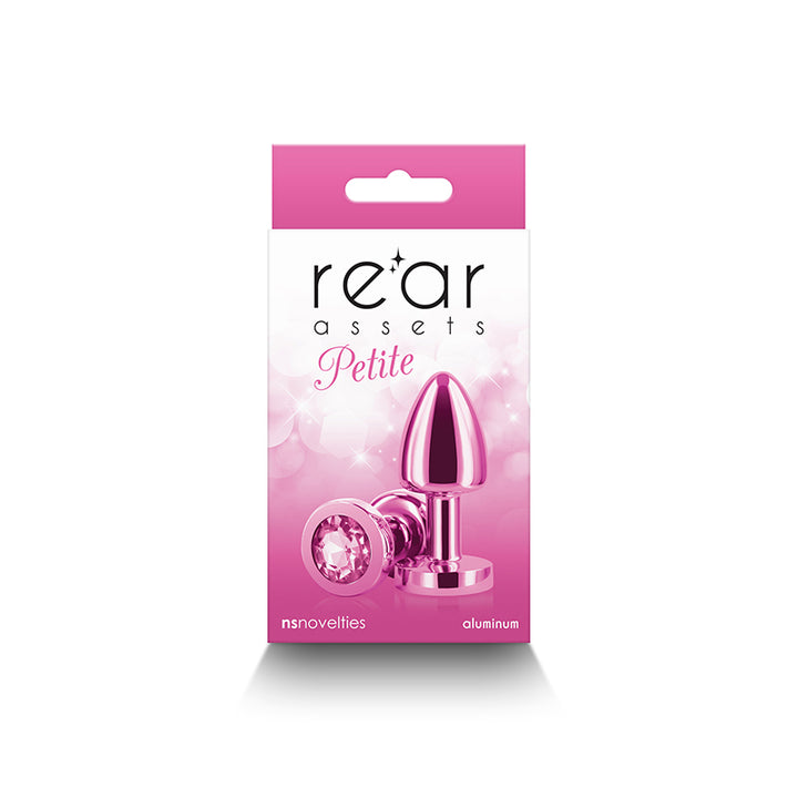 Rear Assets Petite Metal Butt Plug with Pink Round Gem