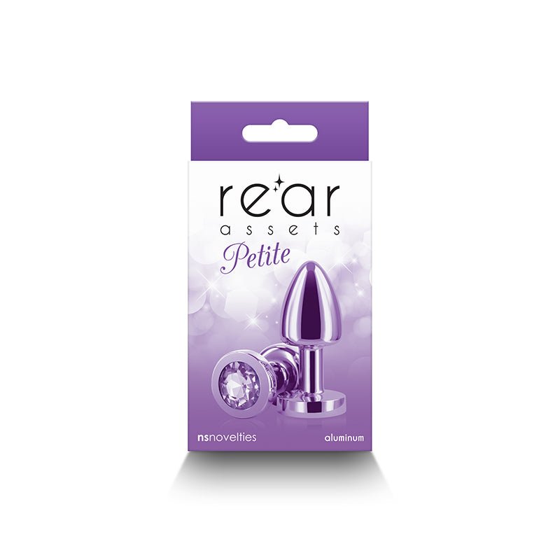 Rear Assets Petite Metal Butt Plug with Purple Round Gem