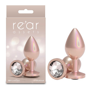 Rear Assets Jewelled Medium Butt Plug -Iridescent Champagne